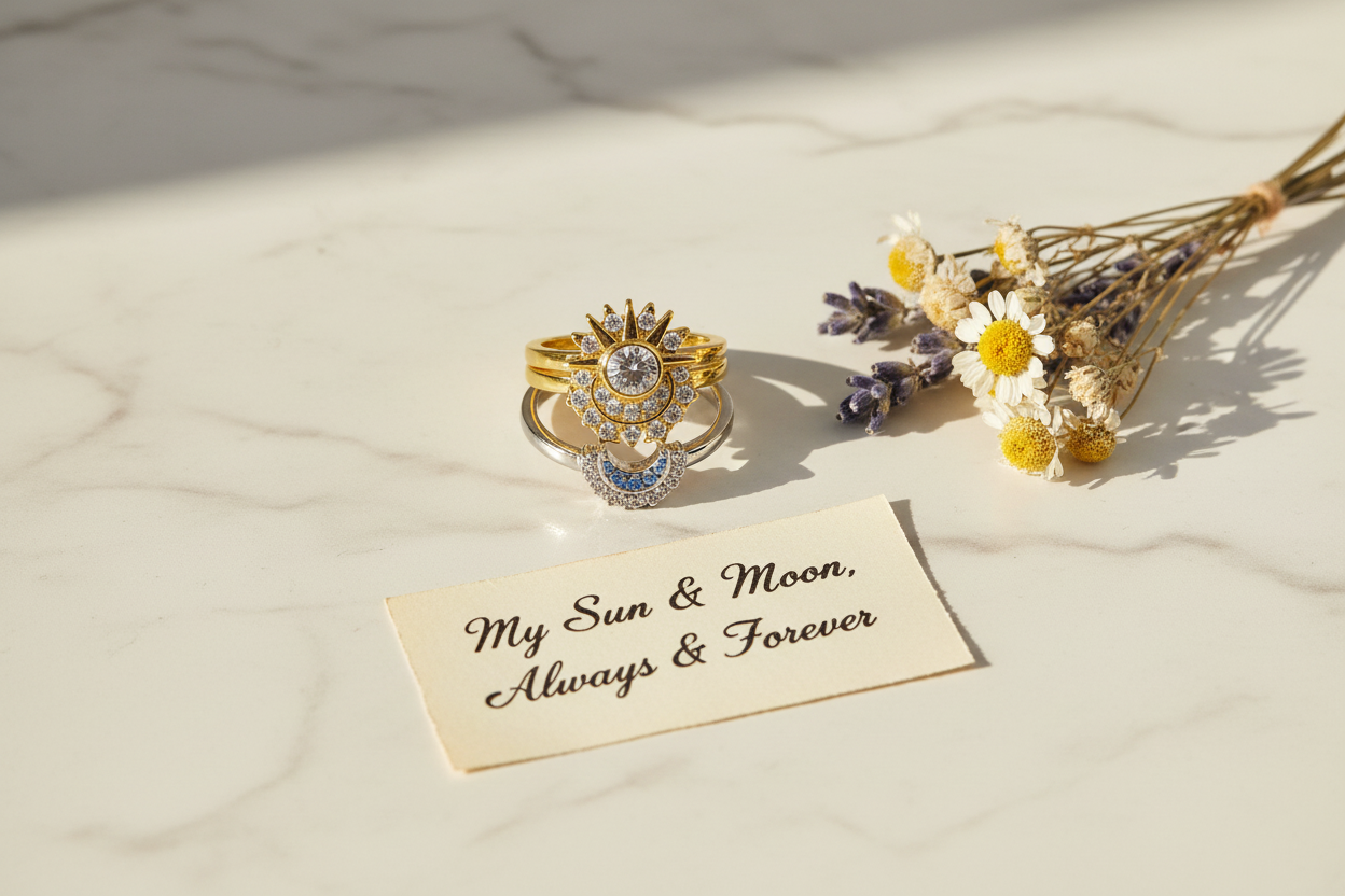 Sun Moon Rings – Love Note Marble