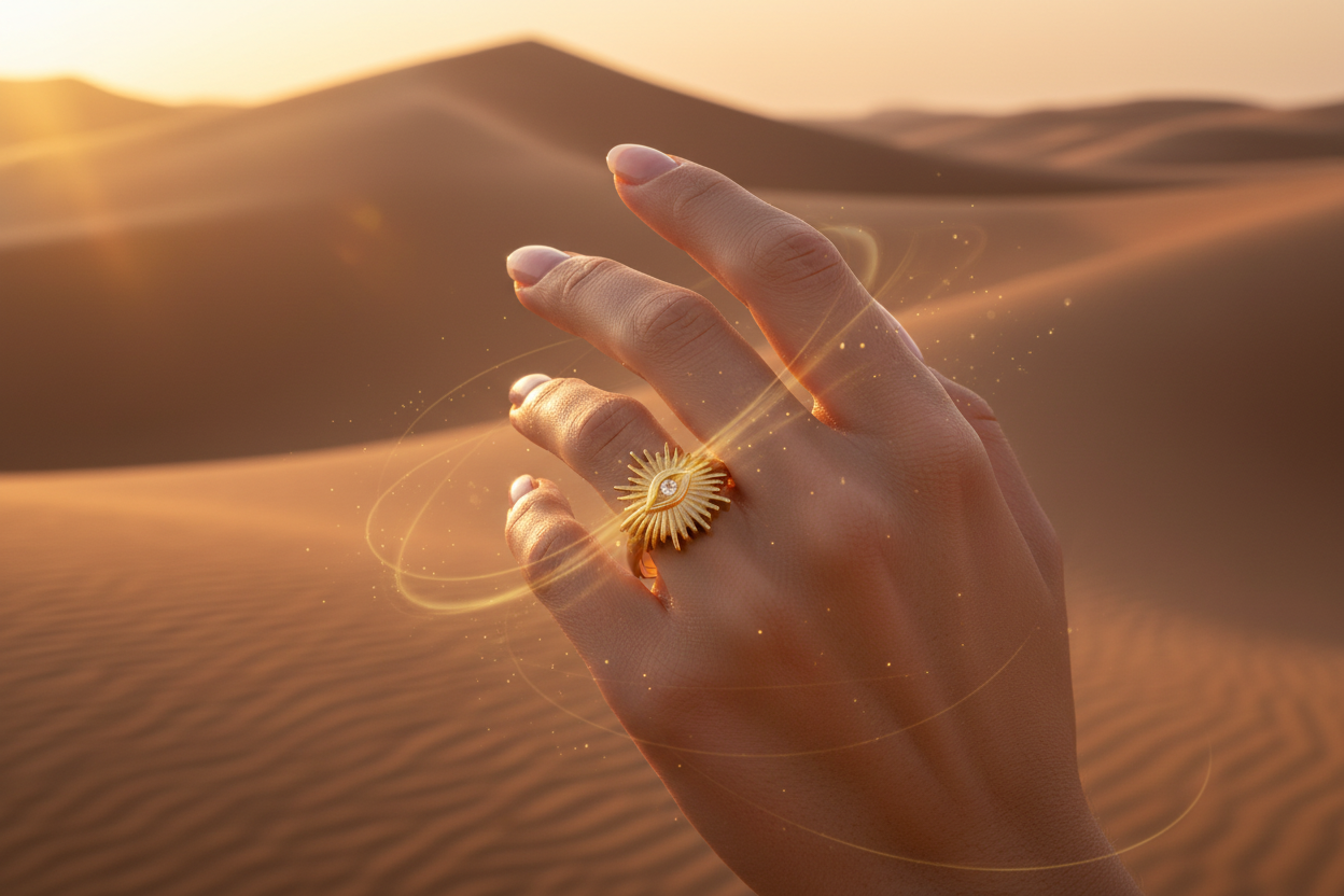 Solana Evil Eye Ring – Desert Sunset