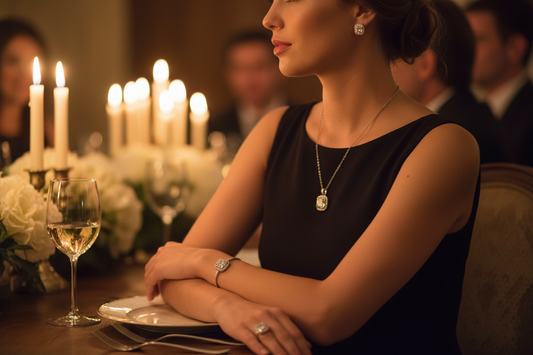 Cushion CZ Silver Jewelry Set – Evening Dinner