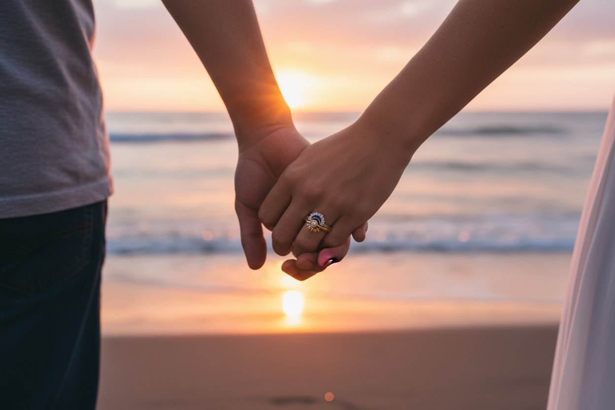 Sun Moon Ring – Beach Golden Hour