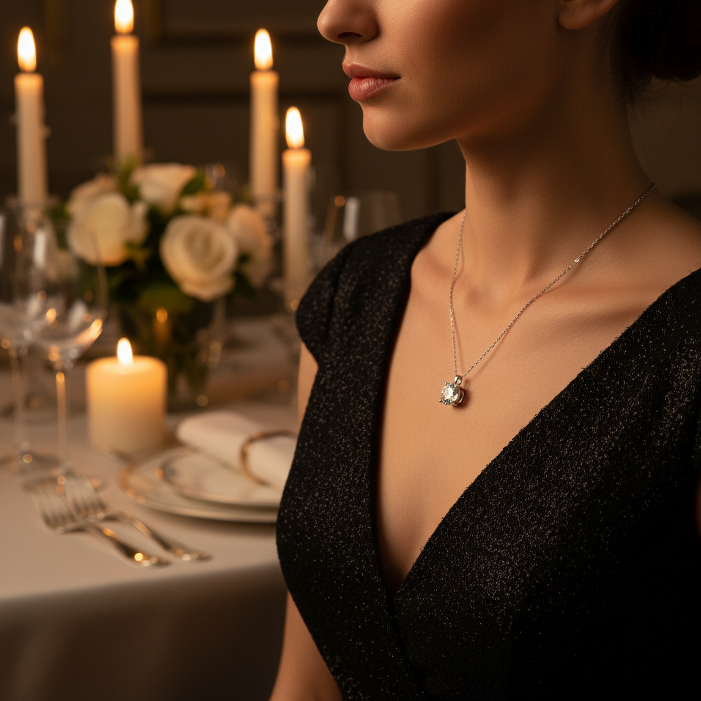 Love of Time Moissanite Necklace – 2-Carat Sterling Silver Pendant