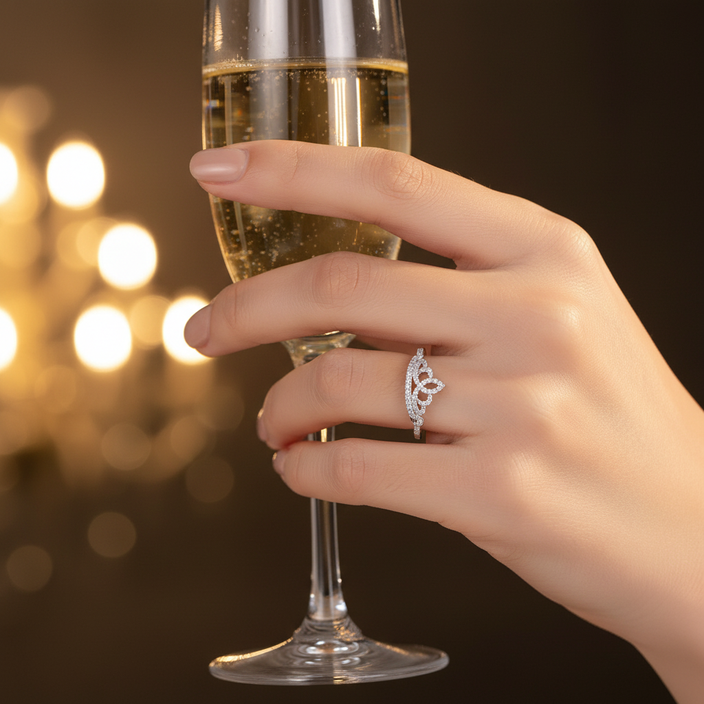 1Crown™ Sovereign Radiance Moissanite Ring – Luxury Sparkle in Sterling Silver